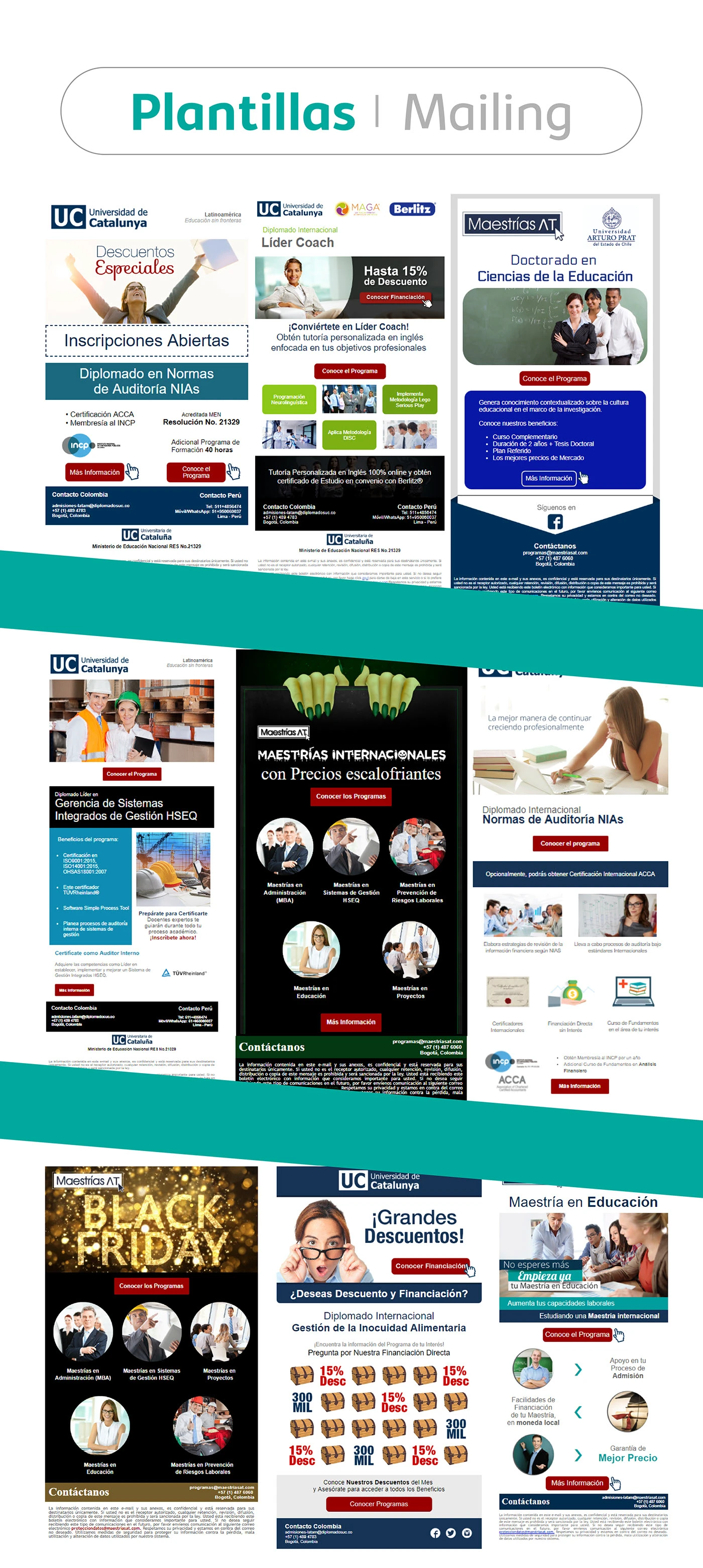 Universidad de Catalunya - Plantillas de mailing