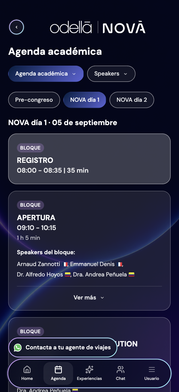 Summit Odellā - Agenda académica en tiempo real