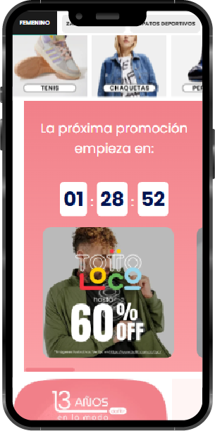 Contador de promociones vista mobile