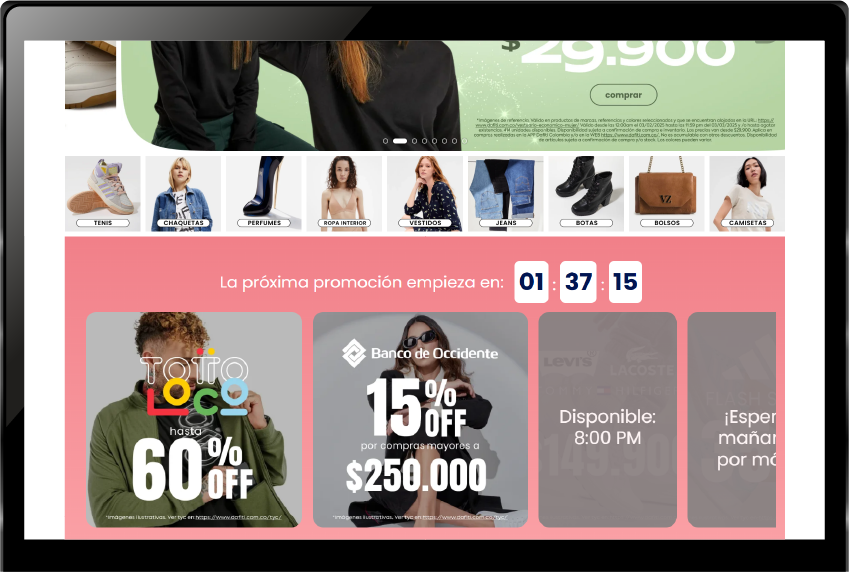Contador de promociones vista desktop