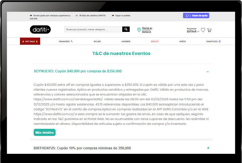 T&C Dafiti desktop 2