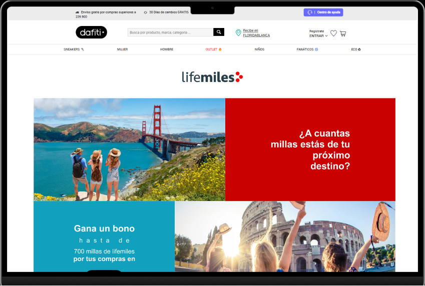 LifeMiles vista desktop