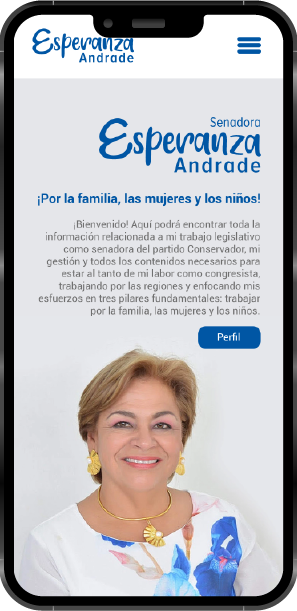 Senadora Esperanza Andrade vista mobile